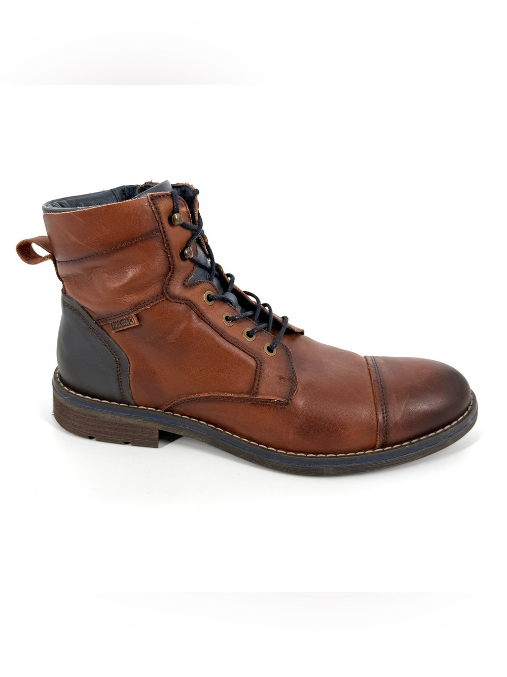 Pikolinos York Boots Brown Leather Lace-Up Zip Mens Size EU 44 US 10 - 10.5
